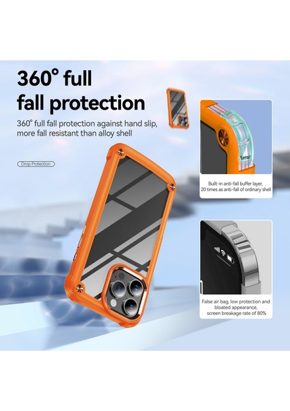 iPhone 16 Pro Için Şeffaf Sert Pc Tpu Tampon Telefon Kılıfı - Turuncu (Yurt Dışından) indirimleri