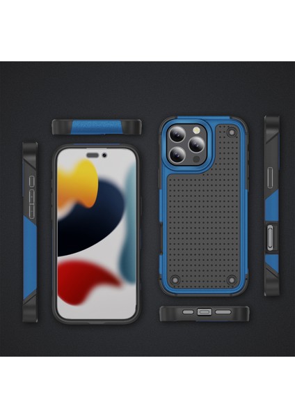 iPhone 16 Pro Max Için Hibrit 2'si 1 Arada Sert Pc Yumuşak Tpu Dayanıklı Telefon Kılıfı - Mavi - Siyah (Yurt Dışından) fiyatları