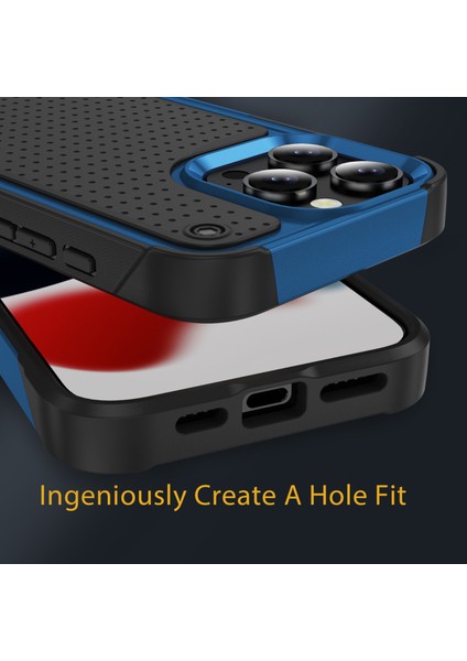 iPhone 16 Pro Max Için Hibrit 2'si 1 Arada Sert Pc Yumuşak Tpu Dayanıklı Telefon Kılıfı - Mavi - Siyah (Yurt Dışından) indirimleri
