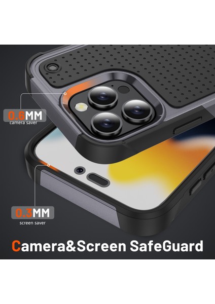 iPhone 16 Pro Max Için Hibrit 2'si 1 Arada Sert Pc Yumuşak Tpu Dayanıklı Telefon Kılıfı - Koyu Gri (Yurt Dışından) fırsatları