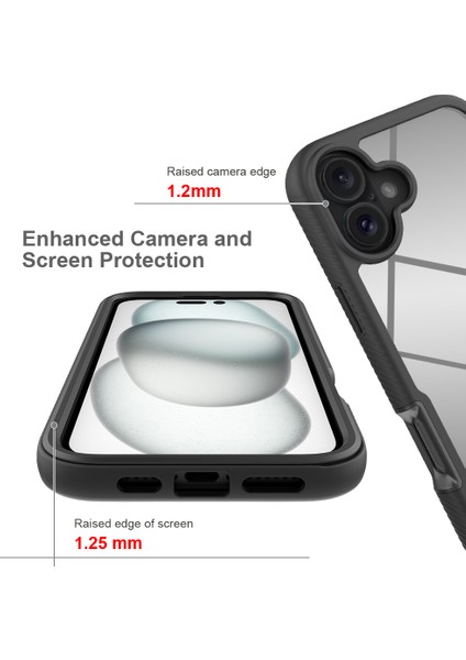 iPhone 16 Plus Için Hibrit Bumper Tam Koruma Telefon Kılıfı - Kırmızı (Yurt Dışından) indirimleri