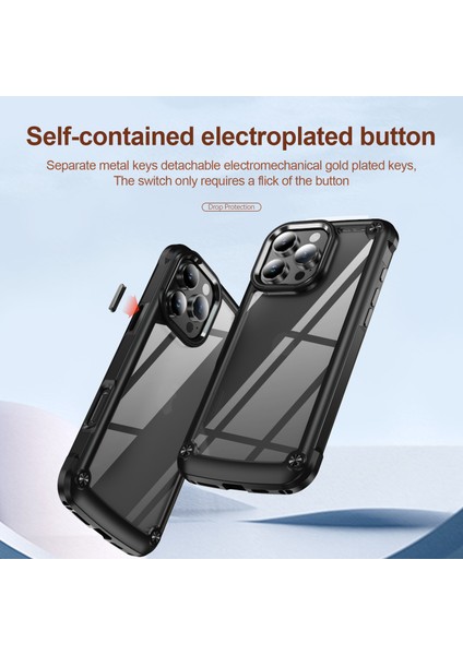 iPhone 16 Pro Için Şeffaf Sert Pc Tpu Tampon Telefon Kılıfı - Siyah (Yurt Dışından) fiyatları