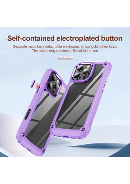 iPhone 16 Pro Için Şeffaf Sert Pc Tpu Tampon Telefon Kılıfı - Mor (Yurt Dışından) fiyatları