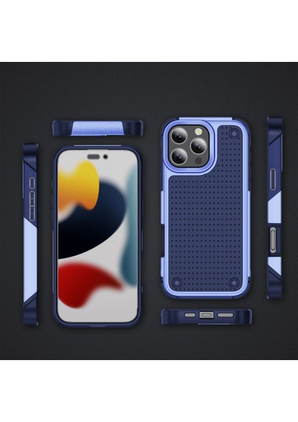iPhone 16 Pro Max Için Hibrit 2'si 1 Arada Sert Pc Yumuşak Tpu Dayanıklı Telefon Kılıfı - Mor - Mavi (Yurt Dışından) fiyatları