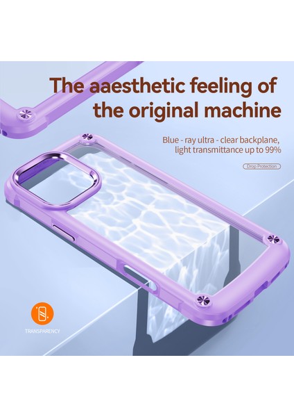 iPhone 16 Pro Için Şeffaf Sert Pc Tpu Tampon Telefon Kılıfı - Mor (Yurt Dışından) fırsatları