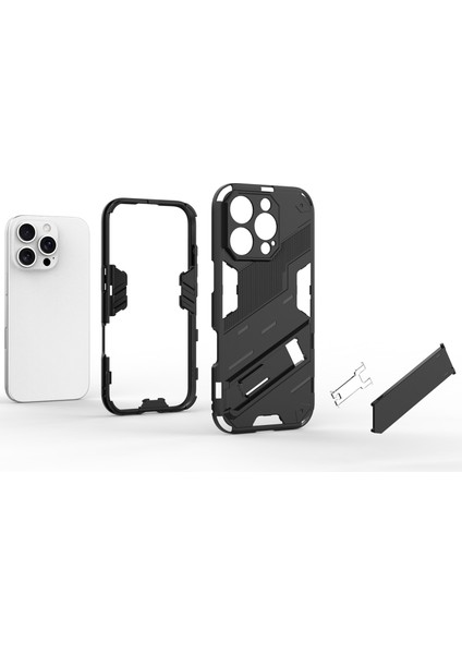 iPhone 16 Pro Için Sert Pc Tpu Tampon Hibrit Düşmeye Karşı Koruyucu Stand Telefon Kılıfı - Turuncu (Yurt Dışından) fiyatları
