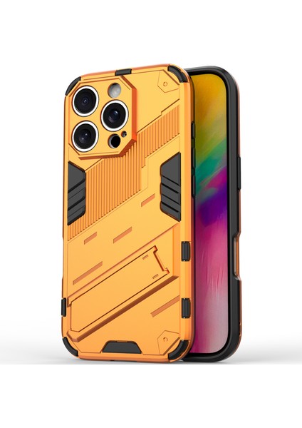 iPhone 16 Pro Için Sert Pc Tpu Tampon Hibrit Düşmeye Karşı Koruyucu Stand Telefon Kılıfı - Turuncu (Yurt Dışından) fırsatları