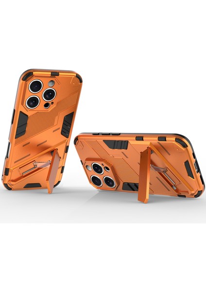 iPhone 16 Pro Için Sert Pc Tpu Tampon Hibrit Düşmeye Karşı Koruyucu Stand Telefon Kılıfı - Turuncu (Yurt Dışından) indirimleri