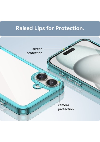 iPhone 16 Plus Için Şeffaf Pc Arka Tpu Tampon Telefon Kılıfı - Şeffaf Mavi (Yurt Dışından) modelleri