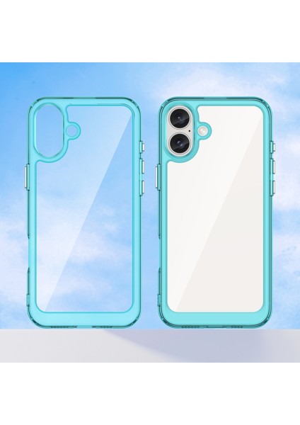 iPhone 16 Plus Için Şeffaf Pc Arka Tpu Tampon Telefon Kılıfı - Şeffaf Mavi (Yurt Dışından) indirimleri