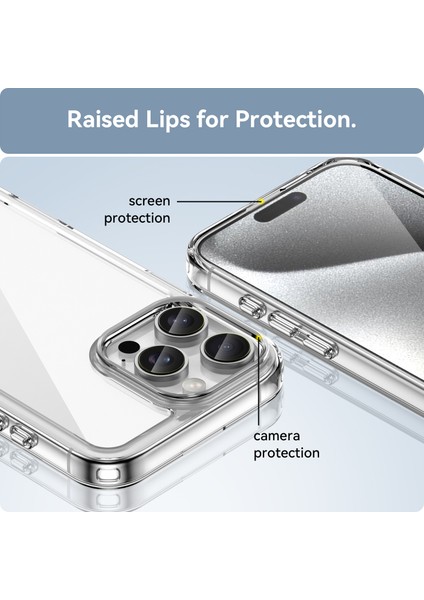 iPhone 16 Pro Max Için Şeffaf Pc Arka Tpu Tampon Telefon Kılıfı - Şeffaf (Yurt Dışından) indirimleri