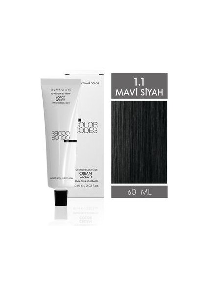 Cream Color Saç Boyası 1.1 Mavi Siyah 60ML