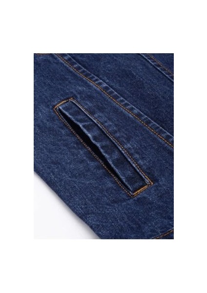 Erkek Lacivert Slim Fit Kot Ceket fırsatları