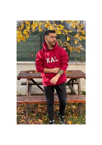 Unisex Kal Nakışlı Baskılı Içi Polarlı Oversize Kapüşonlu Kolej Hoodie Sweatshirt fiyatları