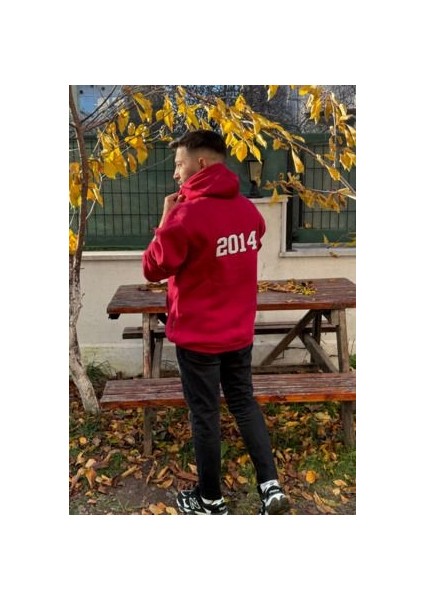 Unisex Kal Nakışlı Baskılı Içi Polarlı Oversize Kapüşonlu Kolej Hoodie Sweatshirt indirimleri