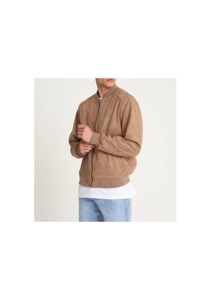 Erkek Bej Suni Süet Ceket
