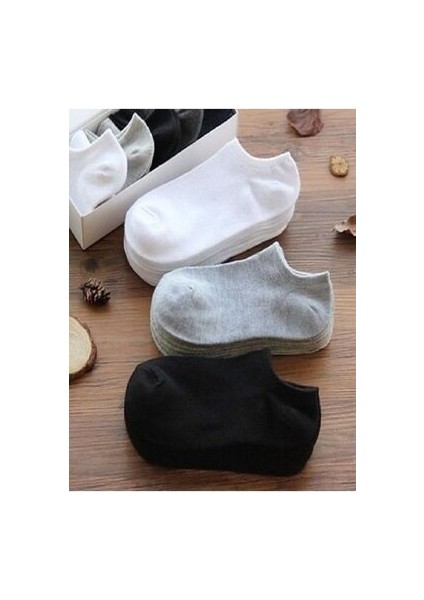 Unisex Düz 5'li Patik Çorap