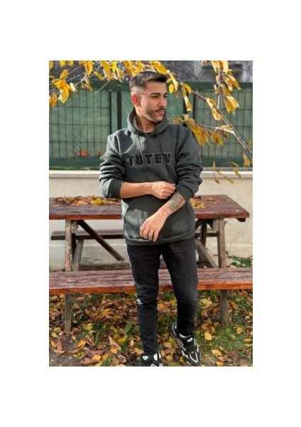 Unisex Tutev Nakışlı Baskılı Içi Polarlı Oversize Kapüşonlu Kolej Hoodie Sweatshirt modelleri