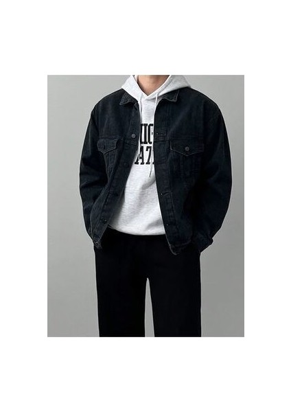 Erkek Antrasit Slim Fit Kot Ceket modelleri