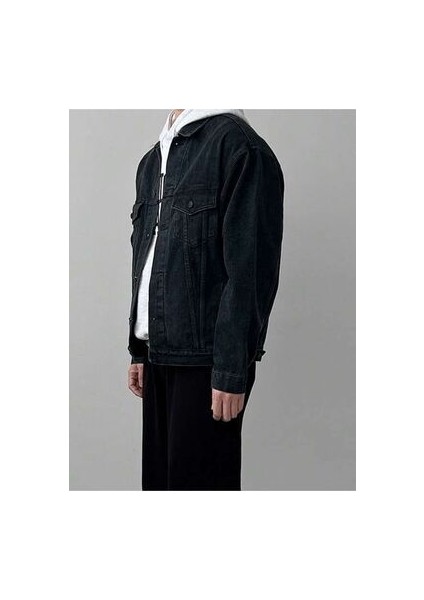 Erkek Antrasit Slim Fit Kot Ceket fırsatları