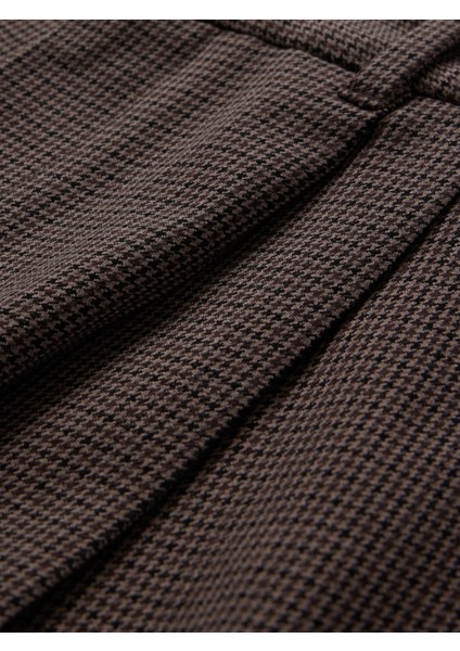 Kadın Kahverengi High Rise Brushed Twill Pileli Pantolon