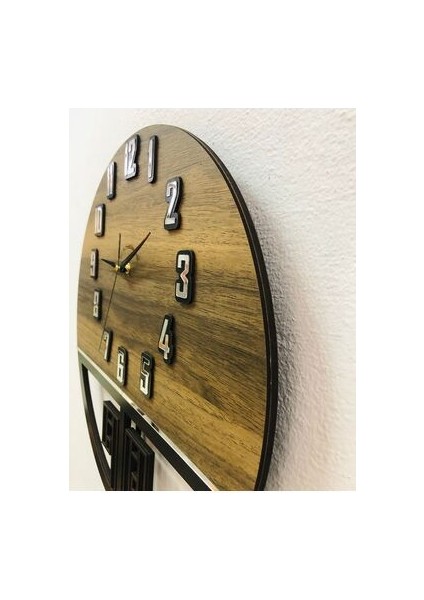 Dmr Ahşap Duvar Saati, Ahşap Duvar Saati, Duvar Saati, Sessiz Duvar Saati, Wooden Wall Clock