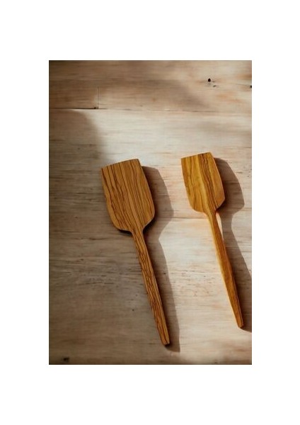 Ahşap Spatula Seti Tahta Spatula 2'li Ahşap Spatula Kaşık Servis Spatulası Mutfak Spatulası