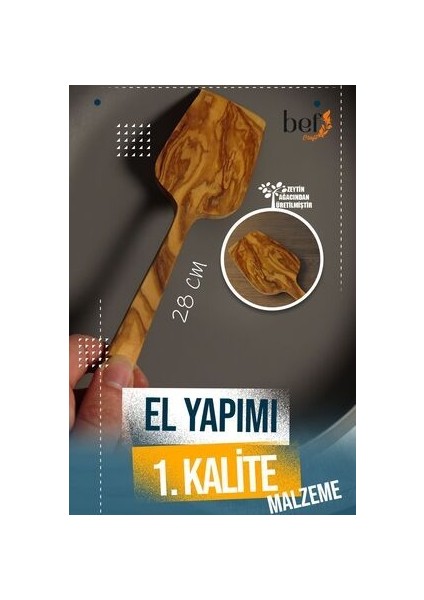 Ahşap Spatula Seti Tahta Spatula 2'li Ahşap Spatula Kaşık Servis Spatulası Mutfak Spatulası