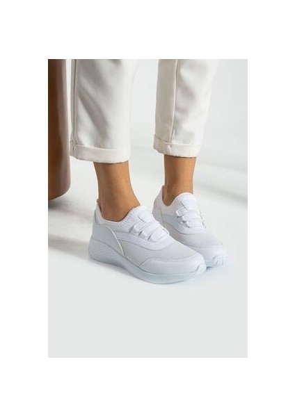 Beyaz Anatomik Esnek Taban Slip-On Spor Ayakkabı Günlük Sneaker fırsatları