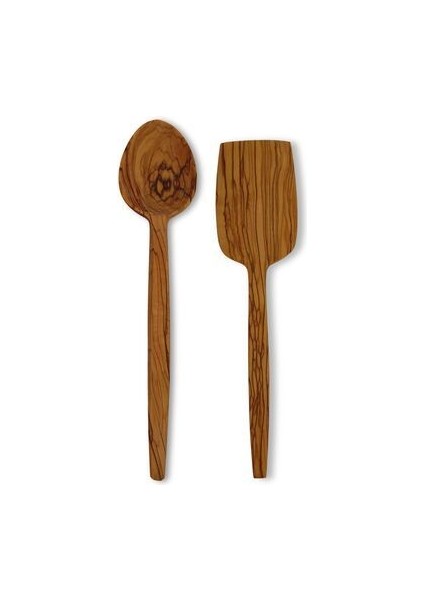 Tahta Kaşık Ahşap Kaşık Ahşap Spatula Servis Spatulası Sunum Seti Yemek Kaşığı Zeytin Ağacı