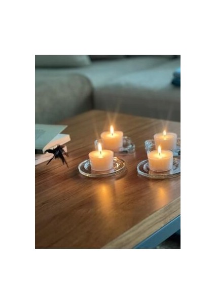4 Lü Kapsül Mum Beyaz Büyük Kapsül Mum