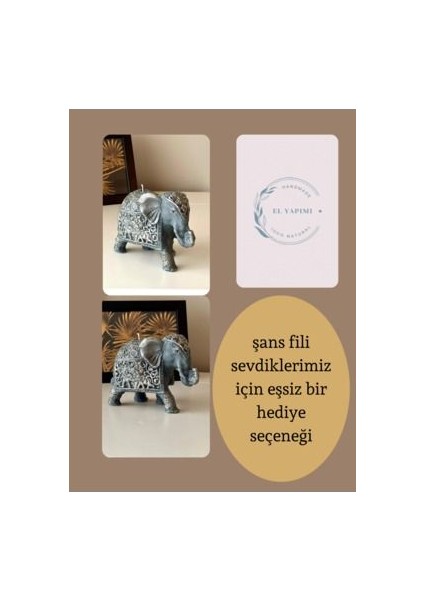 Luz&birillante Şans Fili Büyük Mum Hediyelik Dekoratif Mum modelleri