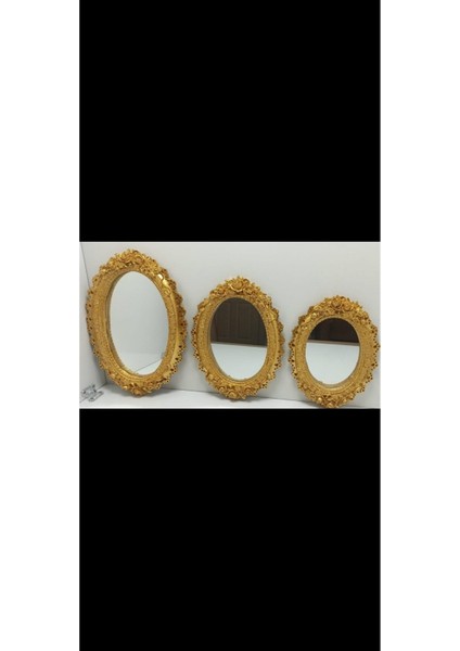 Tekno Trust Polyester Üçlü Küçük Güllü Ayna Duvar