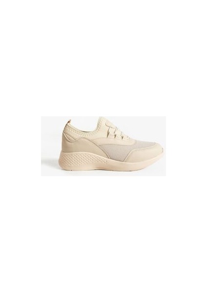 Bej Anatomik Esnek Taban Slip-On Spor Ayakkabı Günlük Sneaker