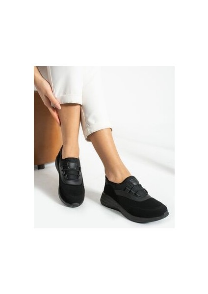 Siyah Anatomik Esnek Taban Slip-On Spor Ayakkabı Günlük Sneaker modelleri