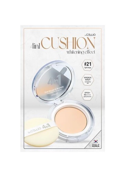 4in1 Bboyan Cushion SPF50+ Pa++++ Whitening / #21 Light Beige Pudra