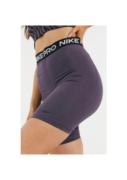 Pro 365 Shorts Tights Yüksek Belli Biker Tayt Şort Mor