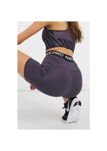 Pro 365 Shorts Tights Yüksek Belli Biker Tayt Şort Mor