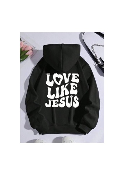 Oversize Unisex Baskılı 3 Iplik Şardonlu Sweatshirt Hoodie