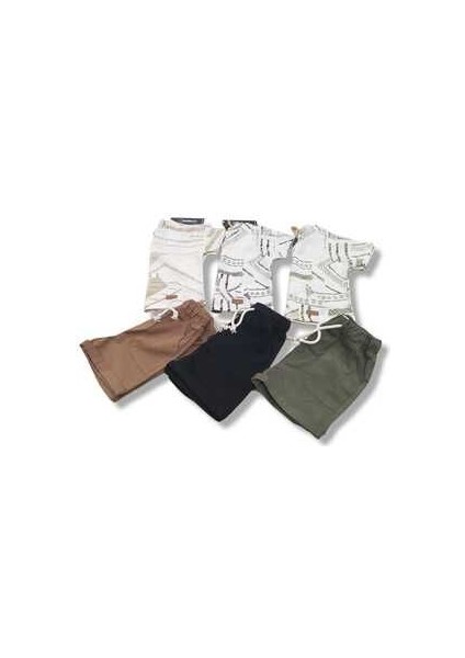 Yaka Düğmeli Organik Şile Bezi Gabardin Şort Takım