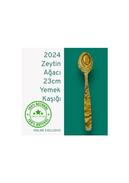 Ceren Wooden Zeytin Ağacı 8 Parça Yemek Seti Handmade Ahşap Kaşık Çatal Tahta Kaşık Çatal