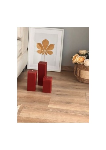 3 Lü Kare Set Mum Kırmızı Kokulu Blok Büyük Mum modelleri
