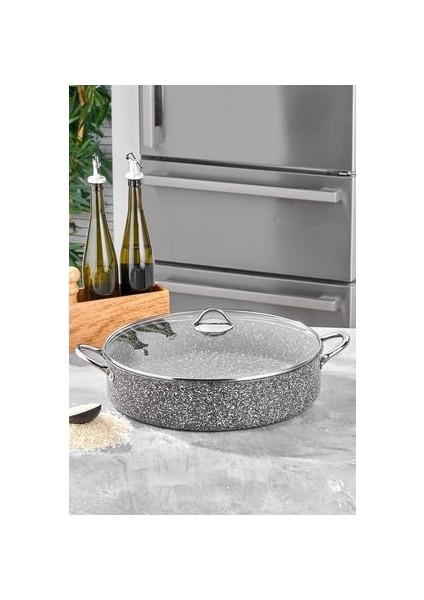 Metal Saplı Ultra Granit Basık Tencere 40 cm