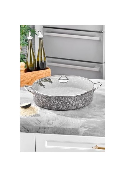 Metal Saplı Ultra Granit Basık Tencere 40 cm fiyatları