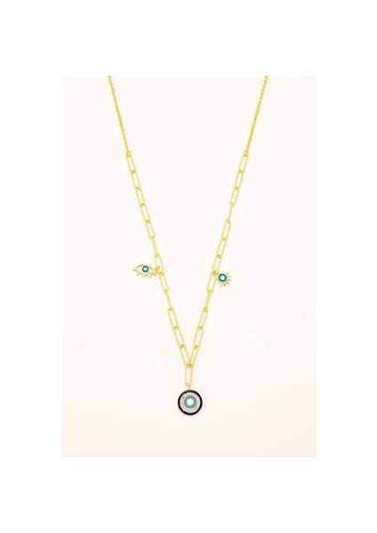 Nazar Boncuğu Charm Zincir Kolye Shine