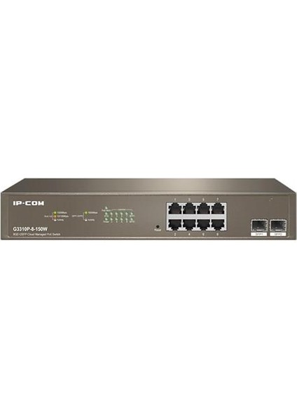 8port IP-G3310P-8-150W Gıgabıt 2-Sfp 150W Full Poe Yönetilebilir Rack Mount Switch