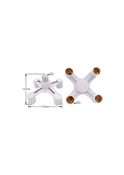 Duy Çoklayıcı 4'lü Ampül Duy Beyaz Renk ve Dayanıklı Plastik Yapı