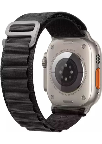 Apple Watch Series 8 45MM ile Uyumlu Uyumlu Kancalı Kumaş Kordon Kayış - FC269