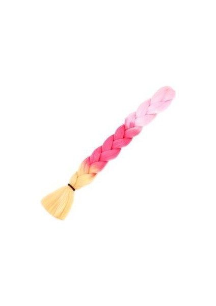 Afro Örgüsü ve Rasta Için Sentetik Renk Geçişli Saç / Açık Pembe / Koyu Pembe / Turuncu