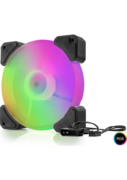 HDX1518 Performans Kasa Fanı Rgb 12CM 4pın Siyah
